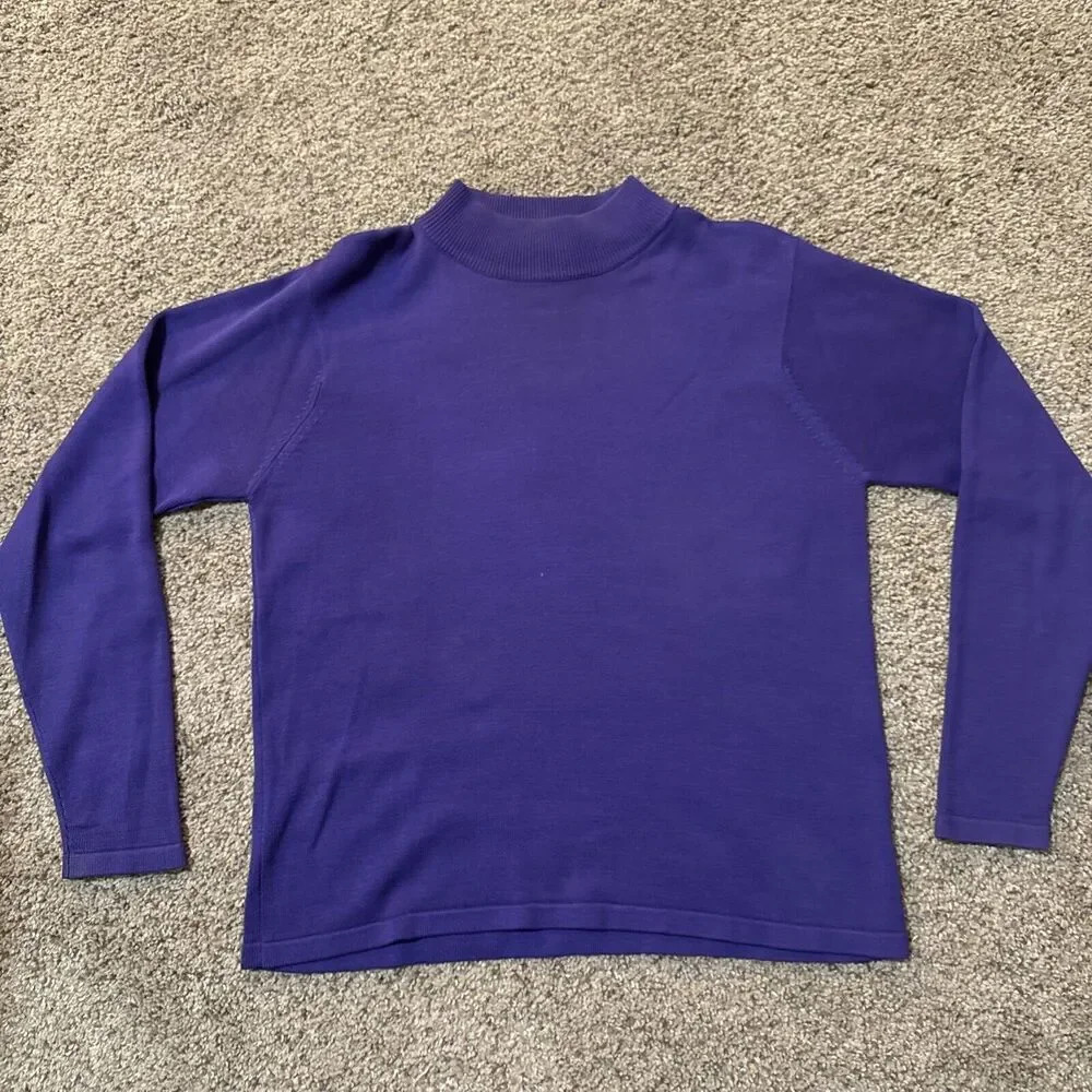 Vintage Kevo 3 Ply Silk Womens Size‎ Medium Long Sleeve Mock Neck Sweater Top